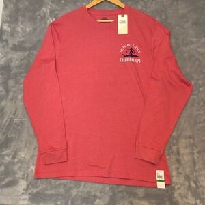 Izod Saltwater Relaxed Classics Men's Long Sleeve T-Shirt Coral Size Large - NWT